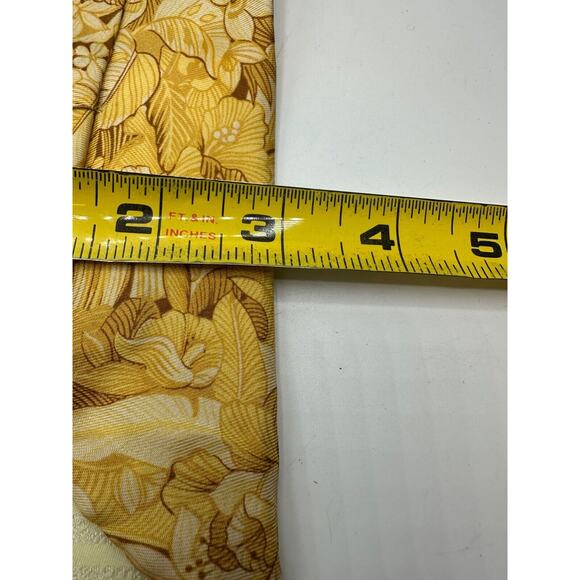 TOMMY BAHAMA Mens Yellow Palm Tree Flower 100% Silk Tie Necktie - Picture 5 of 5